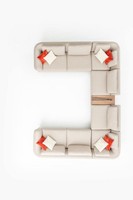 Sofa Beige Wohnzimmer Polstersofa Design Modern Ecksofa U- Form Neu