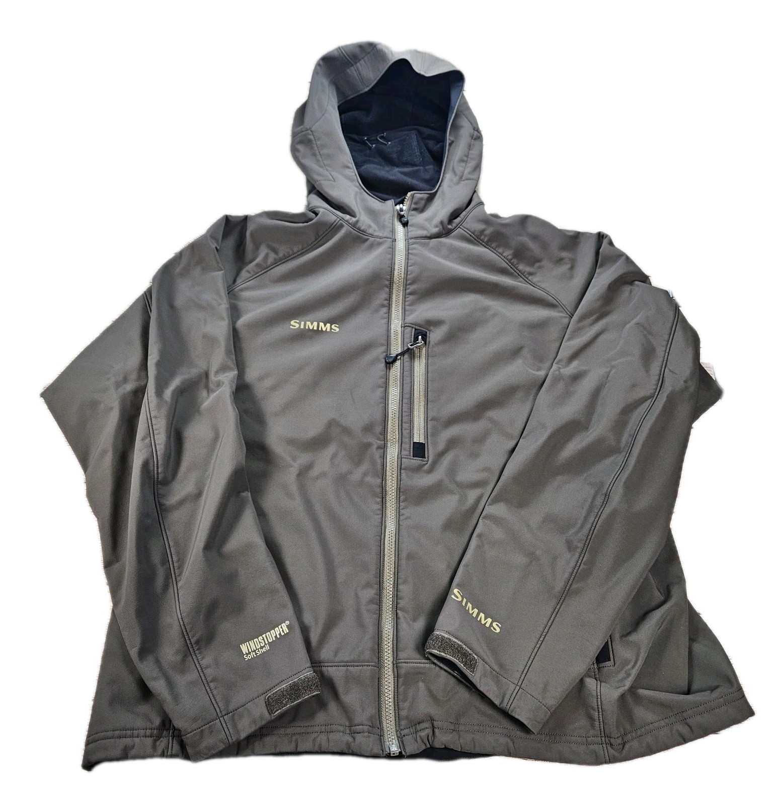 Simms Jacket Mens Medium Brown Softshell Hooded W… - image 1
