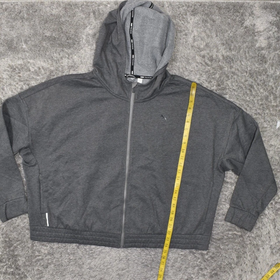 Chaqueta básica para mujer Puma talla grande 3X gris mezcla de algodón lisa Foto 4 de 4