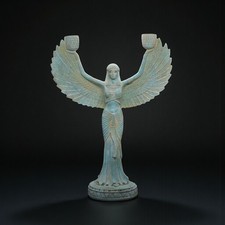 UNIQUE ANCIENT EGYPTIAN ANTIQUITIES Statue Large Goddess Isis With Open Wings BC