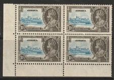 Jamaica SC# 115 Block of 4 MLH / UR Extra Flag Variety - S45065