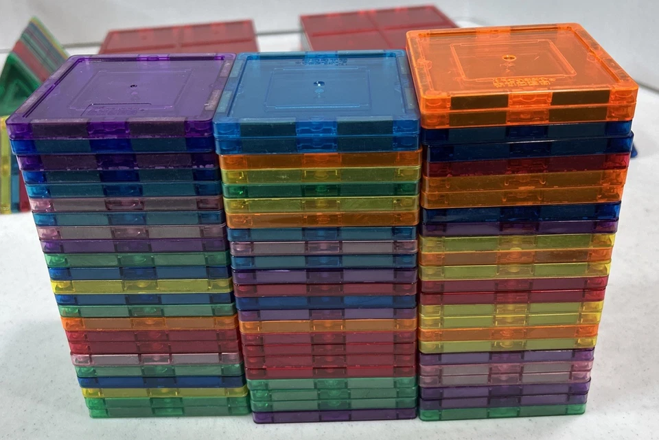 Huge Lot of 156 Picasso Tiles Magnetic Building Toys Stem 12 6”x6” Assortment - Image 2 of 4