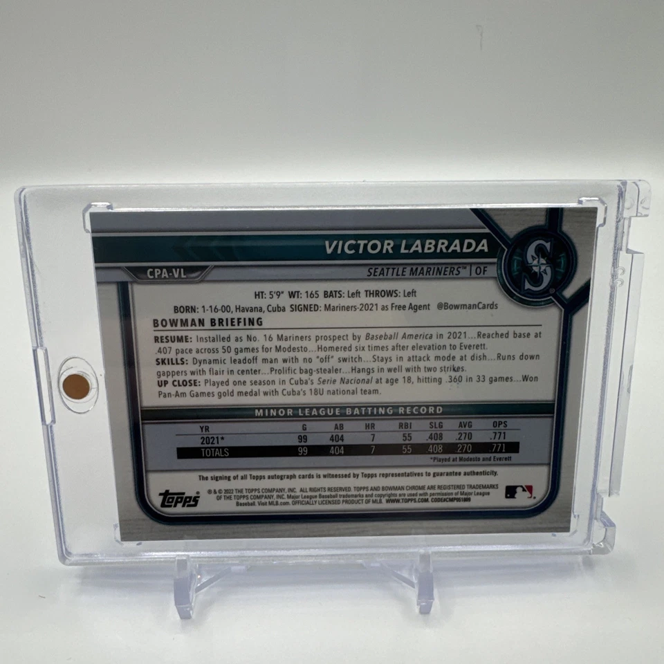 2022 Bowman Chrome VICTOR LABRADA Auto 1st Atomic Refractor /100 🔥 - Image 3 of 3