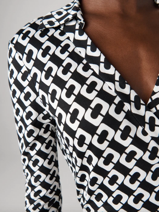 Diane Von Furstenberg Abigail Silk Jersey Maxi Wrap Dress Chain Link Size 14 NEW - Image 3 of 4