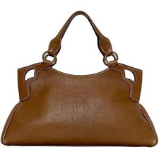 Borsa a mano Cartier Marcello F24684 in pelle marrone vintage autentica
