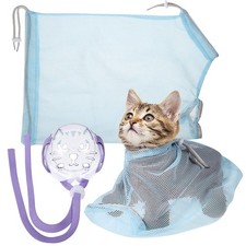 Cat Shower Bag Pet Grooming Adhesive Cloth Bathing for Kittens Wrap