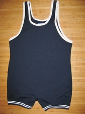 MATMAN Singlet WRESTLING LIFTING Size XL Practice Uniform NAVY BLUE and WHITE