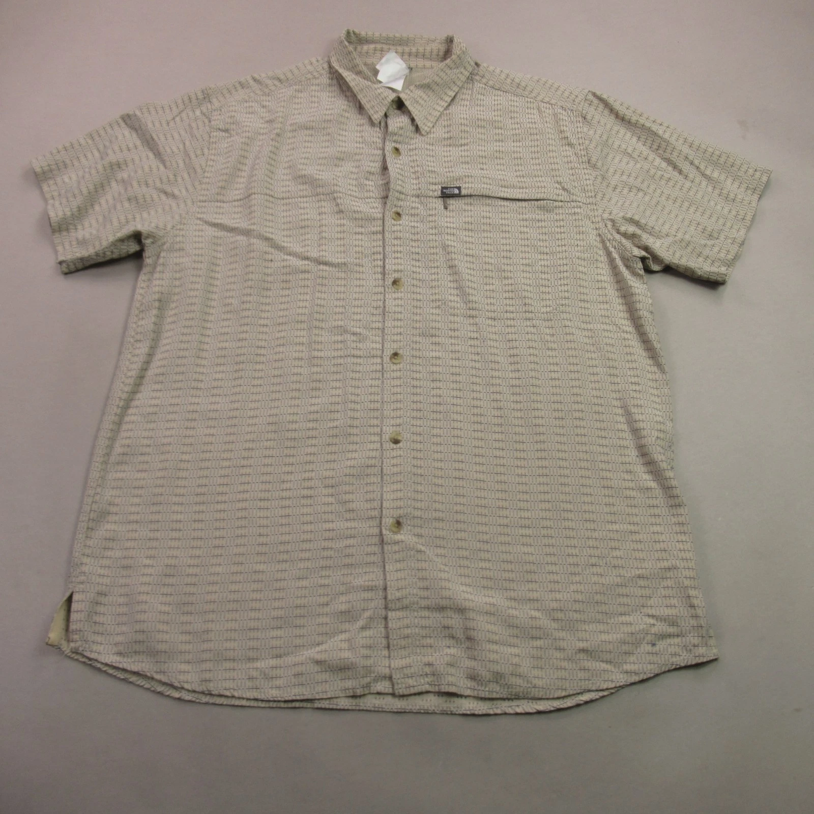 North Face Shirt Mens XL Button Front Short Sleeve Pocket Checks Outdoor
