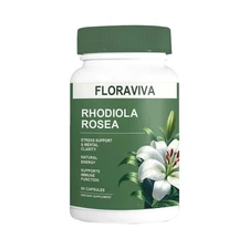 Rhodiola Rosea Capsules - Floraviva for Energy, Focus, Mood -60 Capsules