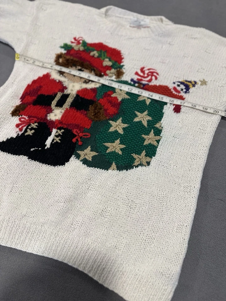 VTG ‘93 Marisa Christina Classics Sz: M Teddy Bear Appliqué Christmas Sweater - Image 2 of 4