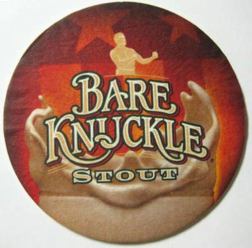MONTAÑA RUSA DE CERVEZA BARE KNUCKLE STOUT, estera con MAN, Anheuser-Busch, MISSOURI, Budweiser - Imagen 1 de 2