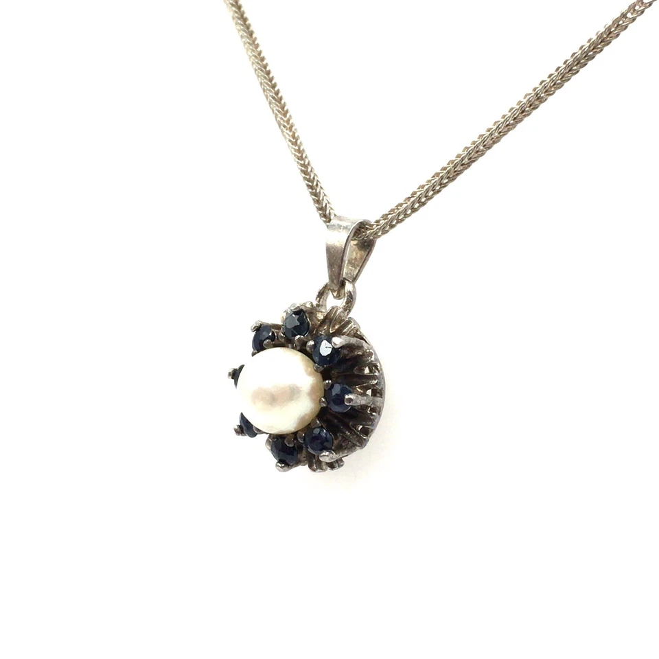 Collana 44 cm in argento 925 con ciondolo topazio blu perla a forma di S cate... - Immagine 4 di 4