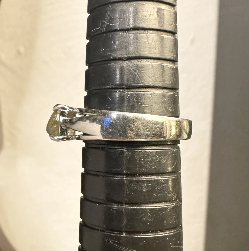 Natural Uncut 2 Ct OrangeYellowGreenBlue Montana Sapphire 925 Silver Ring Sz 9 - Image 4 of 4