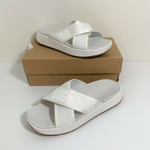 UGG Emily Mesh Sandals Slip On Slides White Size 7 NEW | eBay