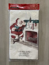 New Vintage 90's Coca Cola Collection Paper Tablecloth Santa Claus 54x96