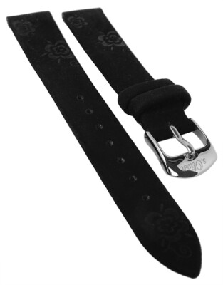 s.Oliver | Uhrenarmband 16mm Velours schwarz SO-1660-LQ SO-1801-LQ
