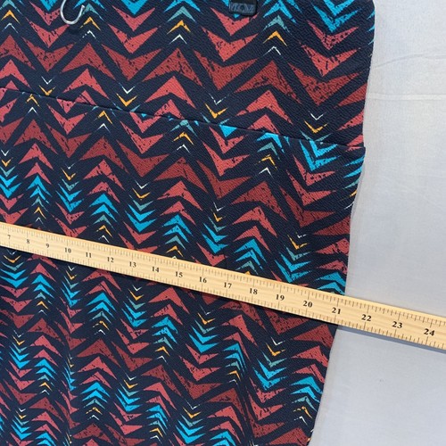 Gonna donna LulaRoe 3XL Cassie nera rossa verde acqua astratta dritta elasticizzata pull on - Foto 7 di 9