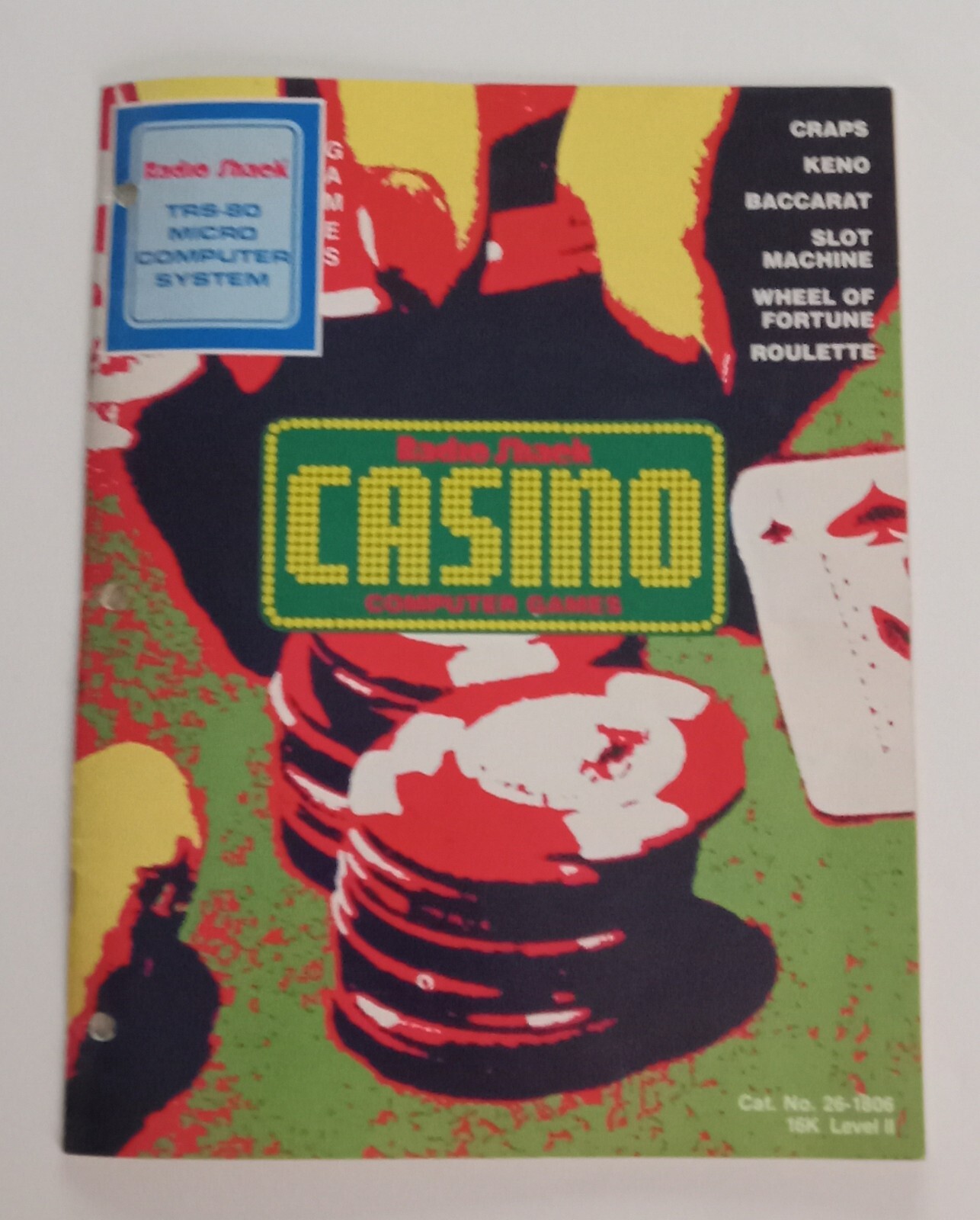 1979 1st Ed Multiple CASINO Games MANUAL ONLY Level II 16K Radio Shack TRS-80