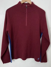 Eastern Mountain Sports Vintage 1/4 Zip Wool Pullover Sweater Women's Large EMS