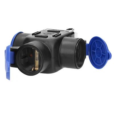 H4L Verteilersteckdose Mehrfachsteckdose Außensteckdose 3-Schuko Steckdosen IP44