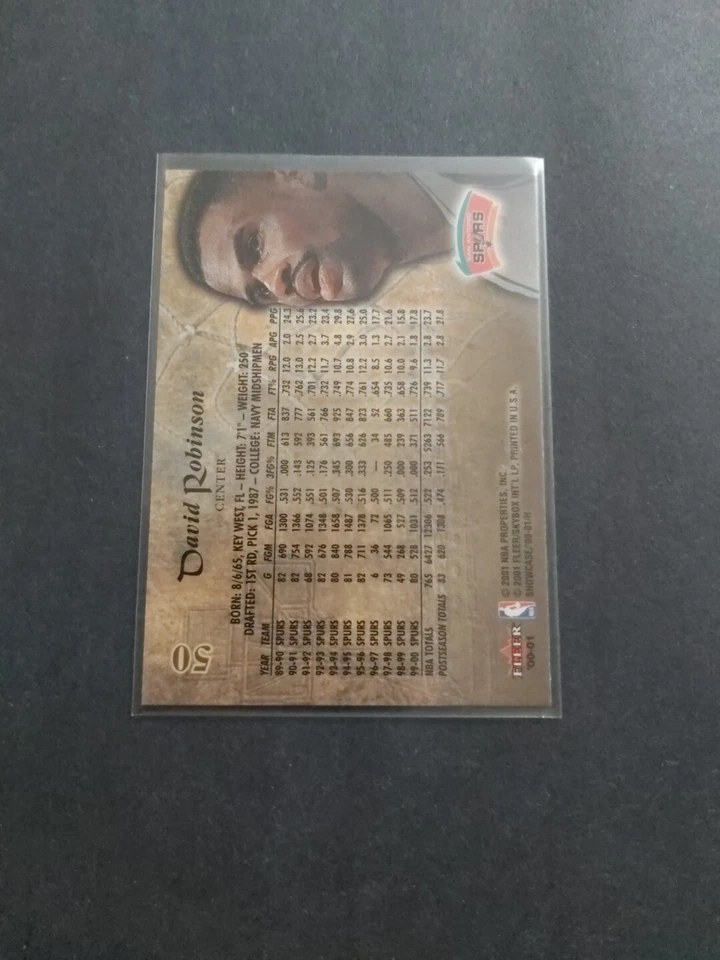 00-01 Fleer Showcase David Robinson #50 Spurs - Image 2 of 2