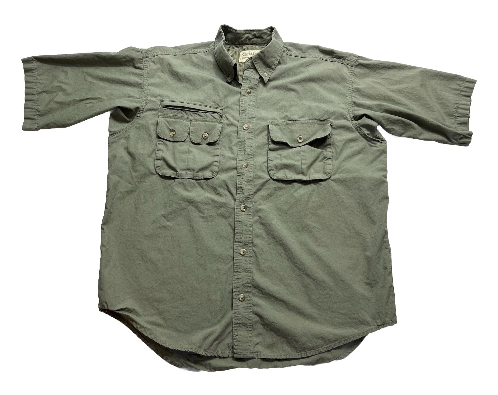 Cabelas Shirt Mens Medium Fishing Button Down Ventilated Outdoor Hiking
