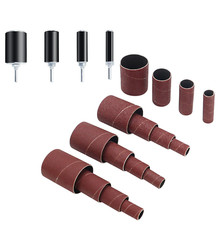 16pk Sanding Drum and Sleeves Set for Drill, 2" Long 60, 80, 120 Grit Wood Metal