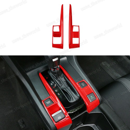 Red Interior Gear Shift Box Strip Cover Trim For Honda Civic 10th Gen 2016-2021 - Picture 5 of 48