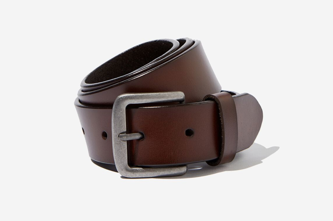 "Cotton:On Men's Leather Belt Classic Buckle Brown Size S/M for 28-34\" Waist NEW"
