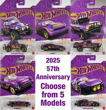 Hot Wheels 2025 Pearl & Chrome 57th Anniversary - Choose From 5 Models