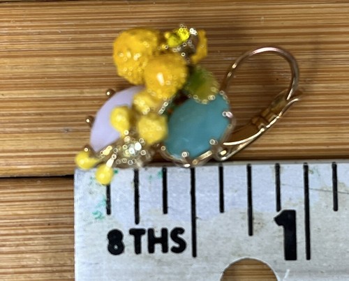 Les NEREIDES Paris Multi Mimosa Tono Dorado Chaqueta Pendientes Jardines en Provenza - Imagen 6 de 6