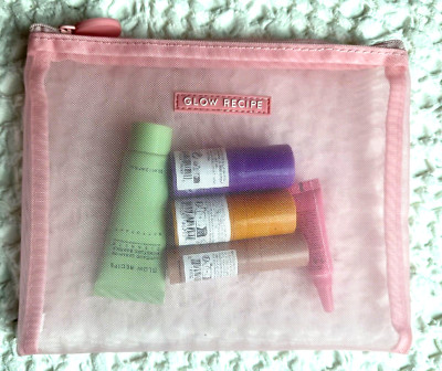 Glow Recipe On The Go Mesh Zip Bag & Travel Mini Deluxe Sample Kit Skin Care NEW