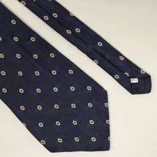 PATRICK FRANCIS IRELAND SILK TIE BLUE POLKA DOT JACQUARD SATIN 4" X 60"