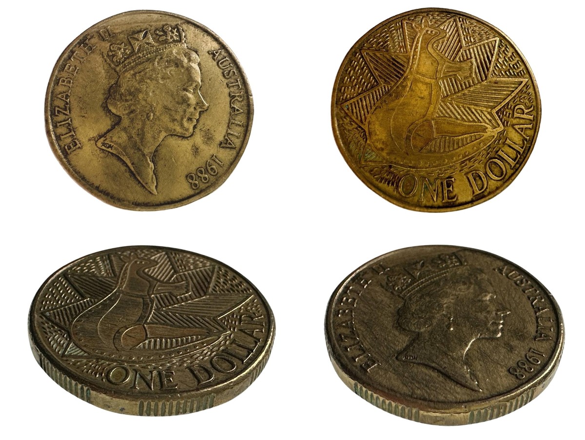 1988 Australian One Dollar Coin Featuring Queen Elizabeth II