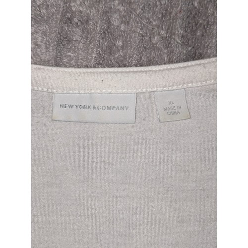 New York & Company ärmelloses Top gold Kettendetail Lagenlook weiß Party Date XL - Bild 5 von 7