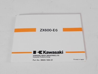 ともページ 1 NEW 1998 Kawasaki Ninja ZX-6 ZX600-E6 Owners Manual Book OEM