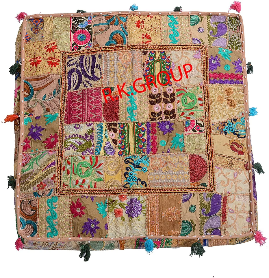 Square floor cushion meditation pillow bohemian decorative boho hippie Ottoman - Image 2 of 4