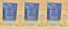 3 Sample Vial BVLGARI MAN RAIN ESSENCE for Men 0.05 oz 1.5ml Eau de Parfum Spray