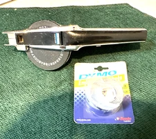 Vintage DYMO 1550 Chrome Deluxe Spin Dial Label Maker Tested Working No Box