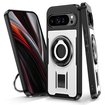For Google Pixel 8A 8 9 Pro XL Case Shockproof Armor Ring Stand Phone Cover