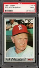1970 Topps Baseball #346 Red Schoendienst PSA 9