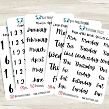 Apricots Font Functional Sticker Sheet Cute Planner Journal Stationery