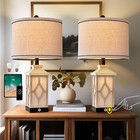 23.5" Touch Table Lamps for Living Room Set of 2 Farmhouse Bedside Lamps with...