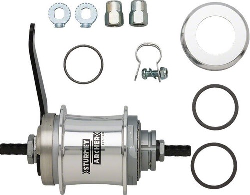 Sturmey-Archer S2C Kick-Shift Hub Juego 36h 116mm Plata Con Posavasos Freno - Imagen 2 de 2
