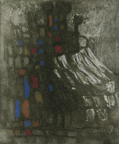Untitled, 1983. Radierung (handkol.) Hermann OBER (1920-1997 D) handsigniert