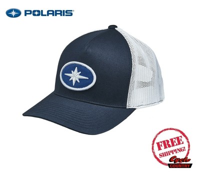 POLARIS PATCH CORE FLEX HAT CAP NAVY BLUE BASEBALL RZR RMK SPORTSMAN ACE NEW