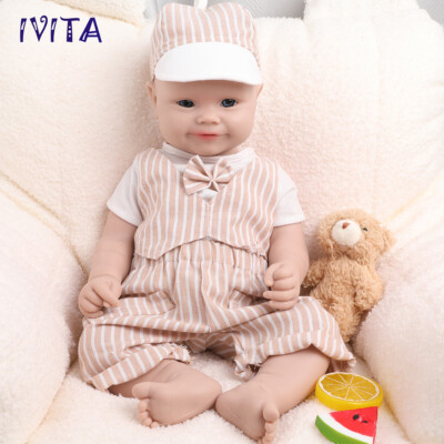 Full Body Silicone Boy Lifelike Reborn Baby Doll Birthday Gifts 18''