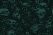 Ghost Skulls Teal Graphic Decal Vinyl Bike Motorcycle Car Wrap 24x36 Seamless US