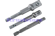 1/4" 3/8" 1/2" DRIVE HEX BIT POWER DRILL NUT DRIVER ADAPTER SOCKET CONVERTER SET