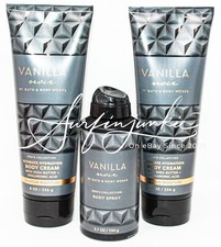 Bath  Body Works Vanilla Noir 3 pc Body Spray Fragrance Cologne Lotion Cream